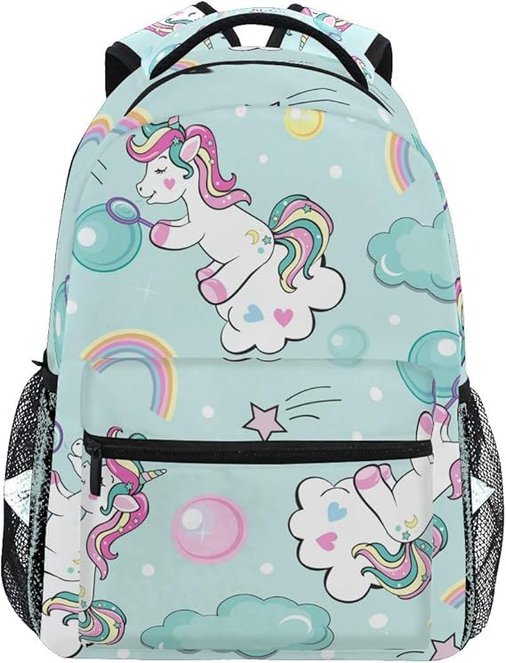 Cute Unicorn Backpacks Rainbow Stars Laptop Book Bag Casual Extra Durable Backpack Travel Sports