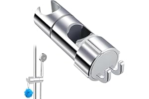 Shower Rail Head Bracket Holder, 1Pc 360 Degree Rotating Sprayer Holder with 2 Hooks,Adjustable Hand Shower Rail Head Bracket