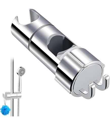 Support Réglable Pour Pommeau De Douche – Compatible Barre Coulissante 25 Mm, Chromé, ABS Robuste