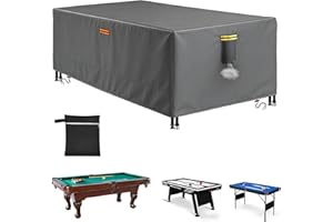 6/6.5/7/7.5/8/8.5/9/10/12FT Billiard Pool Table Covers Waterproof Cover for Pool Table with Storage Bag Indoor Outdoor Sun Sn