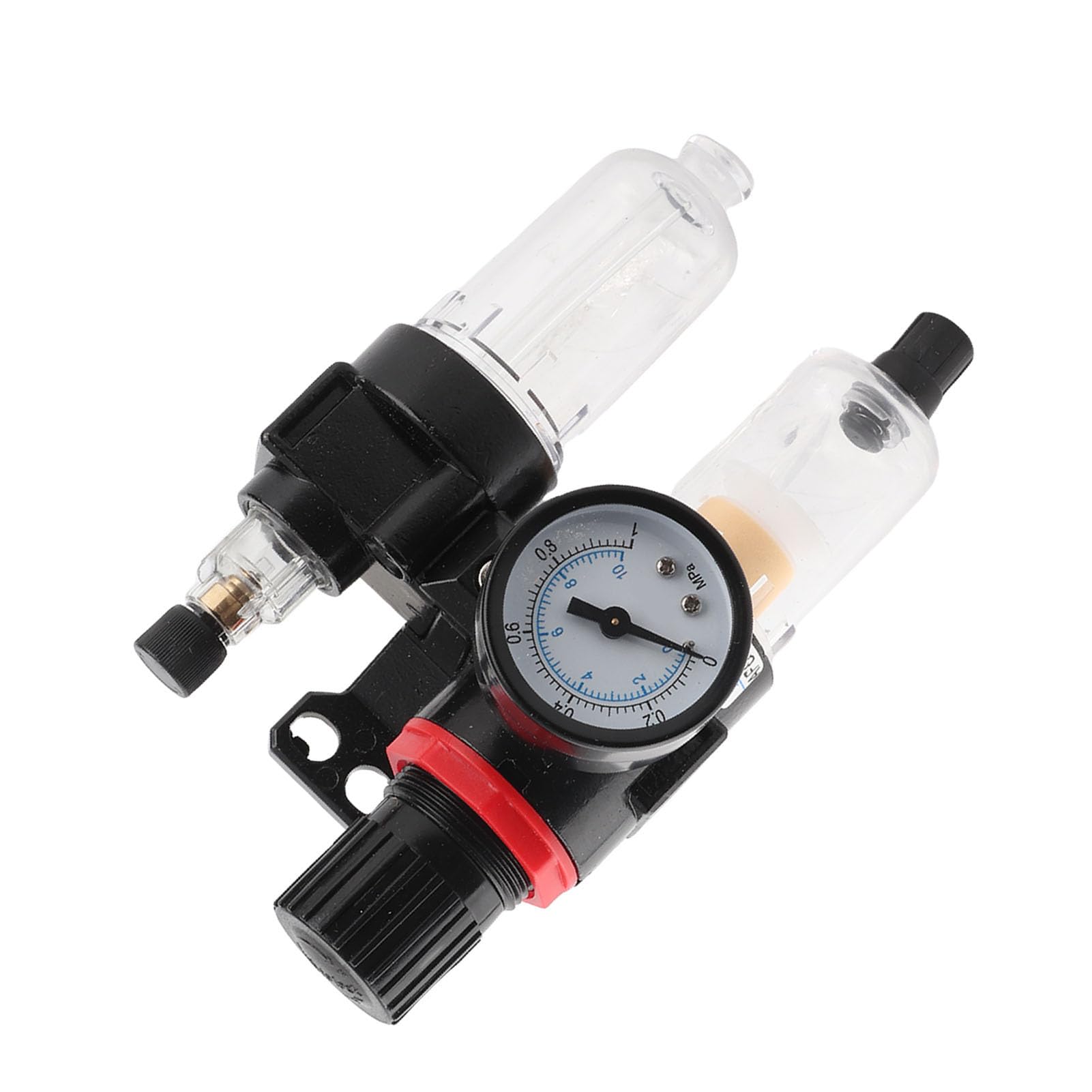 Ymiko Air Filter Regulator，Filter and Regulator Compressed Air Filter Regulator，Air Compressor Twin Air Filter With Regulator Trap Oil & Water 1/4" NPT Air Filter Pressure Regulator