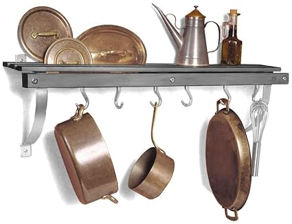 Buy J K Adams 36 Inch By 11 Inch Wall Mounted Pot Rack 6 Hooks