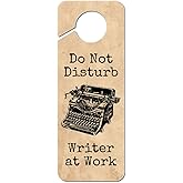 Do Not Disturb Writer at Work Plastic Door Knob Hanger Sign