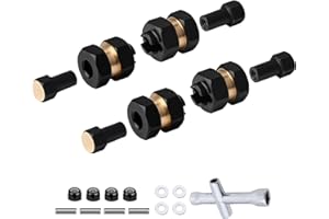 FRIHOBBY 4pcs Brass Extended 7mm Hex Wheel Hubs Extension Adaptor Combiner Coupler for Axial SCX24 Upgrades 1/24 RC Crawler Car Replacement