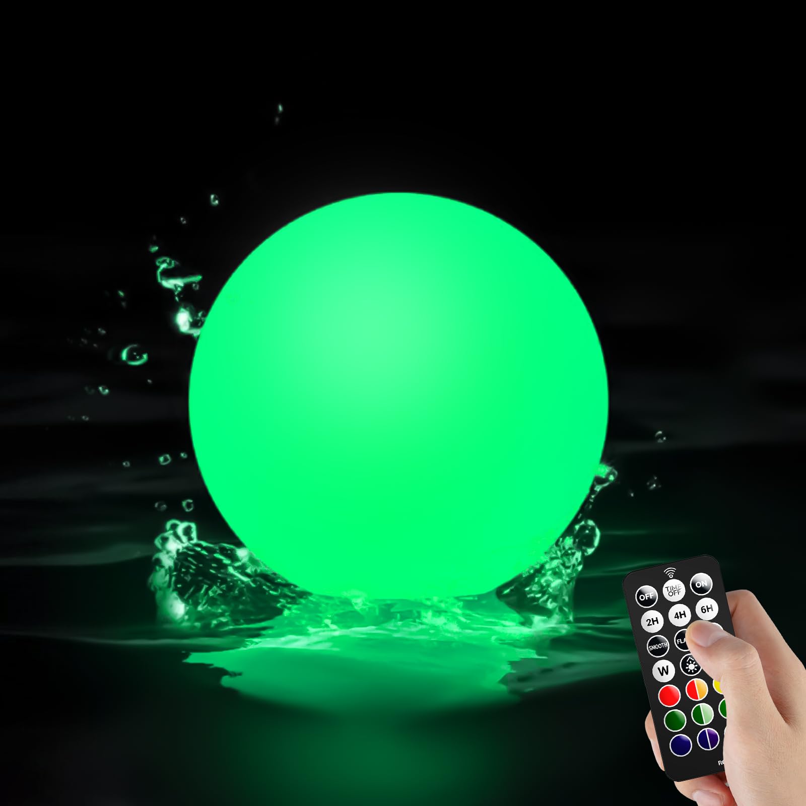 Photo 1 of ***(parts only/ missing parts/ non functional)***LOFTEK LED Pool Lights That Float - 8-inch Globe Lamp Rechargeable - 16 RGB Lamp with Handle & Remote, Waterproof Lamps for Outdoor Yard Decor, Smart Orb Light for Bedroom, 1-Unit