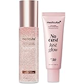 medicube PDRN Sun Care & Glow Duo: Pink PDRN Collagen Jelly Mist Serum and Collagen Sunscreen | SPF Care with No white Cast and Just Glow, Salmon DNA for Firmer, Plump Skin