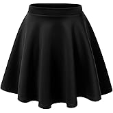 Made By Johnny Women's Basic Versatile Stretchy Flared Casual Mini Skater Skirt XS-3XL Plus Size