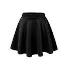 MBJ WB211 Womens Basic Versatile Stretchy Flared Skater Skirt L Black