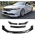 DREAMIZER Car Universal Front Bumper Lip 4pcs Body Kit Chin Spoiler Splitter Diffuser Protector Compatiable for Toyota Honda Nissan, Glossy Black