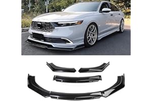 DREAMIZER Car Universal Front Bumper Lip 4pcs Body Kit Chin Spoiler Splitter Diffuser Protector Compatiable for Toyota Honda Nissan Hyundai and More (Glossy Black)