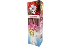 MAGIC STRAWS Milk Magic Strawberry Milk Straws (Box of 24) Milk Flavoring Straws