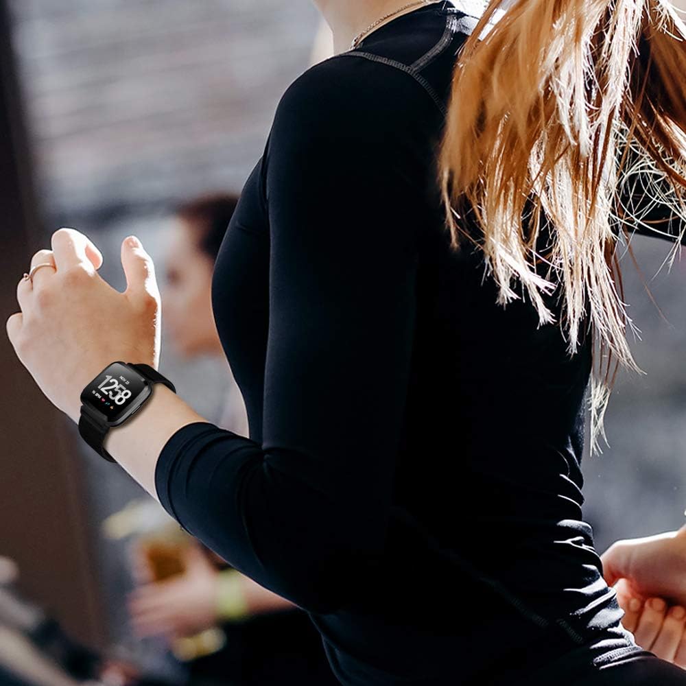 HAPAW Nylon Bands Compatible with Fitbit Versa/Versa 2, Soft Adjustable Breathable Sport Replacement Strap Band Accessories Wristband Women Man for Versa Smartwatch: Sports & Outdoors