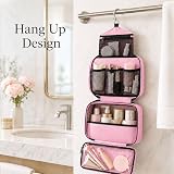 Maliton Hanging Toiletry Bag Pink 4 Layers Foldable Large Capacity 25x18x10cm view 7