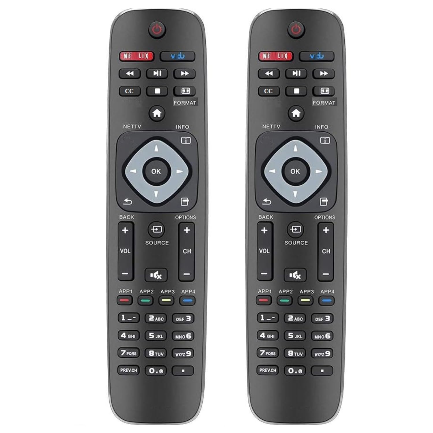 [2 Pack] NH500UP Universal Replacement Remote Control Compatible with Philips LED 4K UHD Ultra HD Smart TV