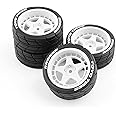 LICHIFIT 4pcs/1set Drift Wheel Hub Tire RC Tyres for HPI for KYOSHO for Tamiya 1:10WRC TT02 XV01 RC Car Modification Upgrade Parts