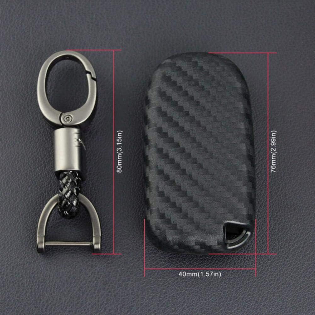sPuPart For Jeep Dodge Chrysler Carbon Fiber Key Fob Chain Accessories Cover Case