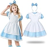 Cotrio Girls Princess Costume Storybook Book Character Costumes for Kids Dress Up with Headband Toddler Birthday Party Outfit