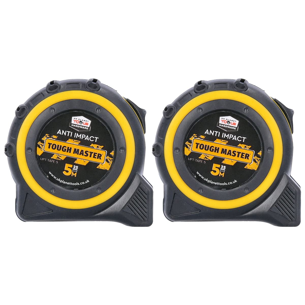TOUGH MASTER Pocket Tape Measures Metric/Imperial 5M/16ft Anti-Impact 25mm Wide Tapes (2)