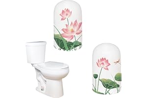 BEASPECAL 2Pcs Toilet Bolt Bowl Caps Tall Lotus Pattern Ceramic Toilet Bolt Covers,Porcelain Decorative Toilet Bolt Cover for Bathroom Hidden Toilet Screw Bolt-Lotus Pattern