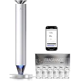 AROMASOUL Alloy Edition Scent Machine, Hotel‑Grade Waterless Diffuser | 1500 Sq.Ft Coverage, Wireless Rechargeable, App Control, Mood Light, with 6&times;15ml Essential Oils for Home, Office, Spa, Silver
