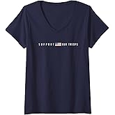 Womens Support Our Troops United States Army Military Navy V-Neck T-Shirt