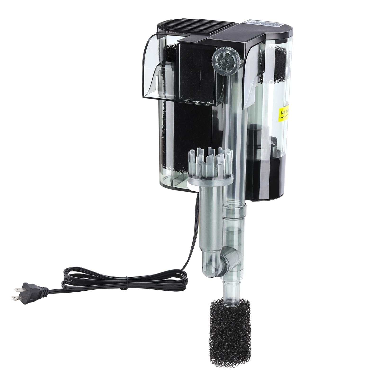 Photo 1 of hygger Hang On Back Aquarium Filter, Small Fish Tank Filter Waterfall Filtration System, Adjustable Water Flow with Surface Skimmer, Replaceable Sponge Quiet Hanging Filter for Tank 10~20 Gal