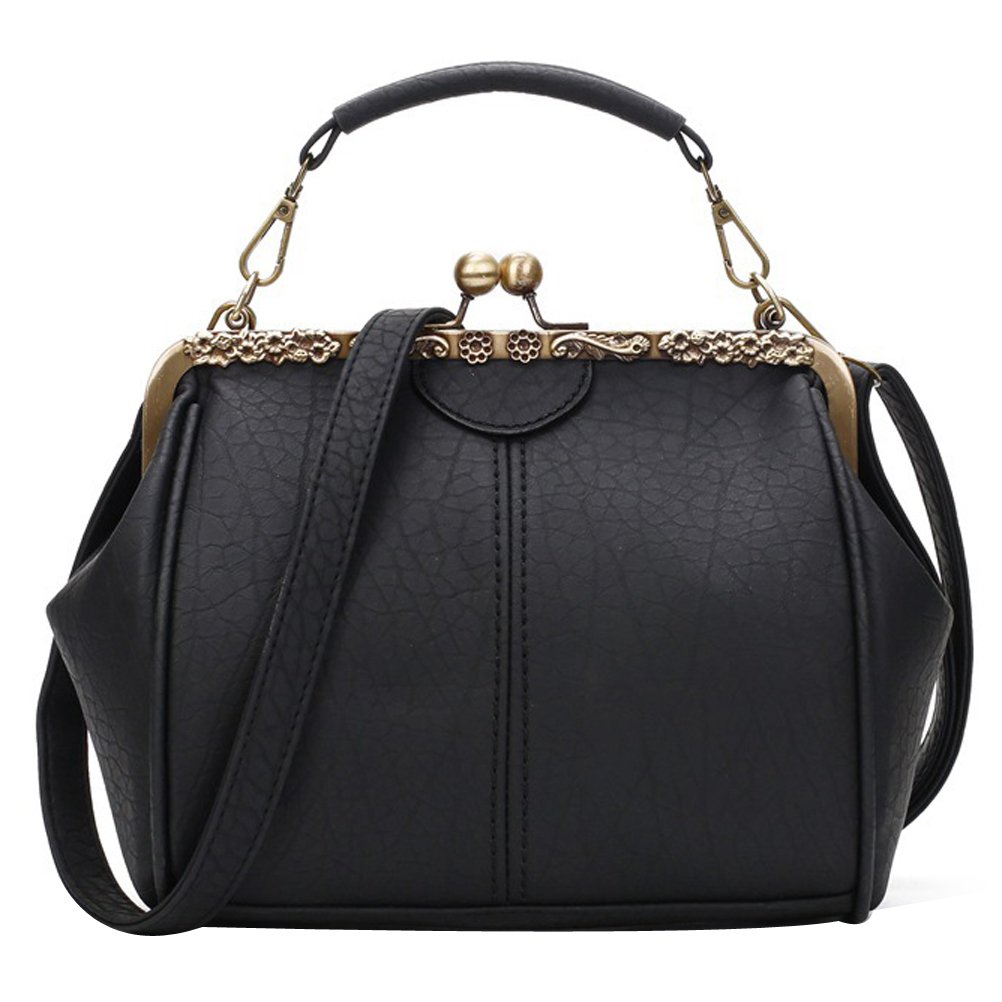 Puyang Ladies Handbag Soft PU Leather Crossbody Bag for Women Lightweight Shoulder Bag Multi Pockets Crossbody Handbag Black