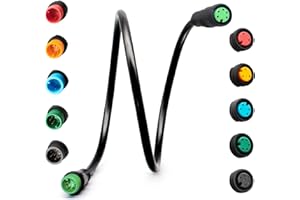 HUDAMZKY Ebike Extension Cable Julet 2Pin/3Pin/4Pin/5Pin/6Pin Waterproof Connector Female to Male DIY Electric Bicycle Brake Display Throttle Light Extension Signal Cable(5pin Male-Female)