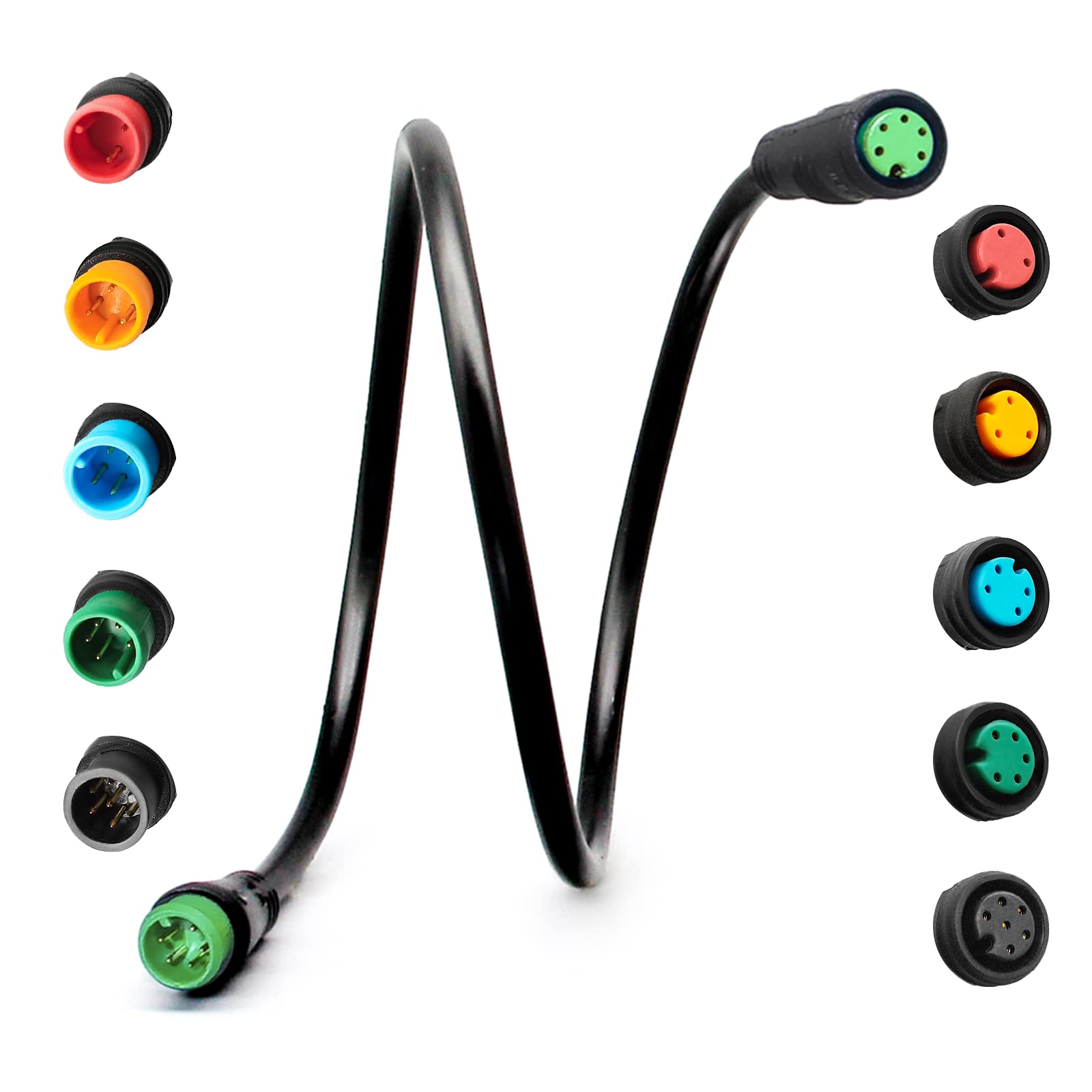 HUDAMZKY Ebike Extension Cable Julet 2Pin/3Pin/4Pin/5Pin/6Pin Waterproof Connector Female to Male DIY Electric Bicycle Brake Display Throttle Light Extension Signal Cable (5Pin Male-Female)