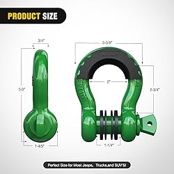 Nilight 2 Pack 3/4" D-Ring Shackle with 7/8" Screw