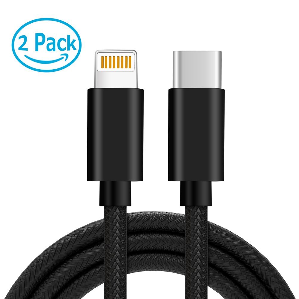 Câble USB Type C vers Lightning,Hunda [Lot de 2] 1m Câble de Donnée pour iPhone iPad Connecteur Apple Macbook 2015,Macbook pro 2016,Google Chromebook,HP Pavilion X20,Nokia N1 Tablette et plus