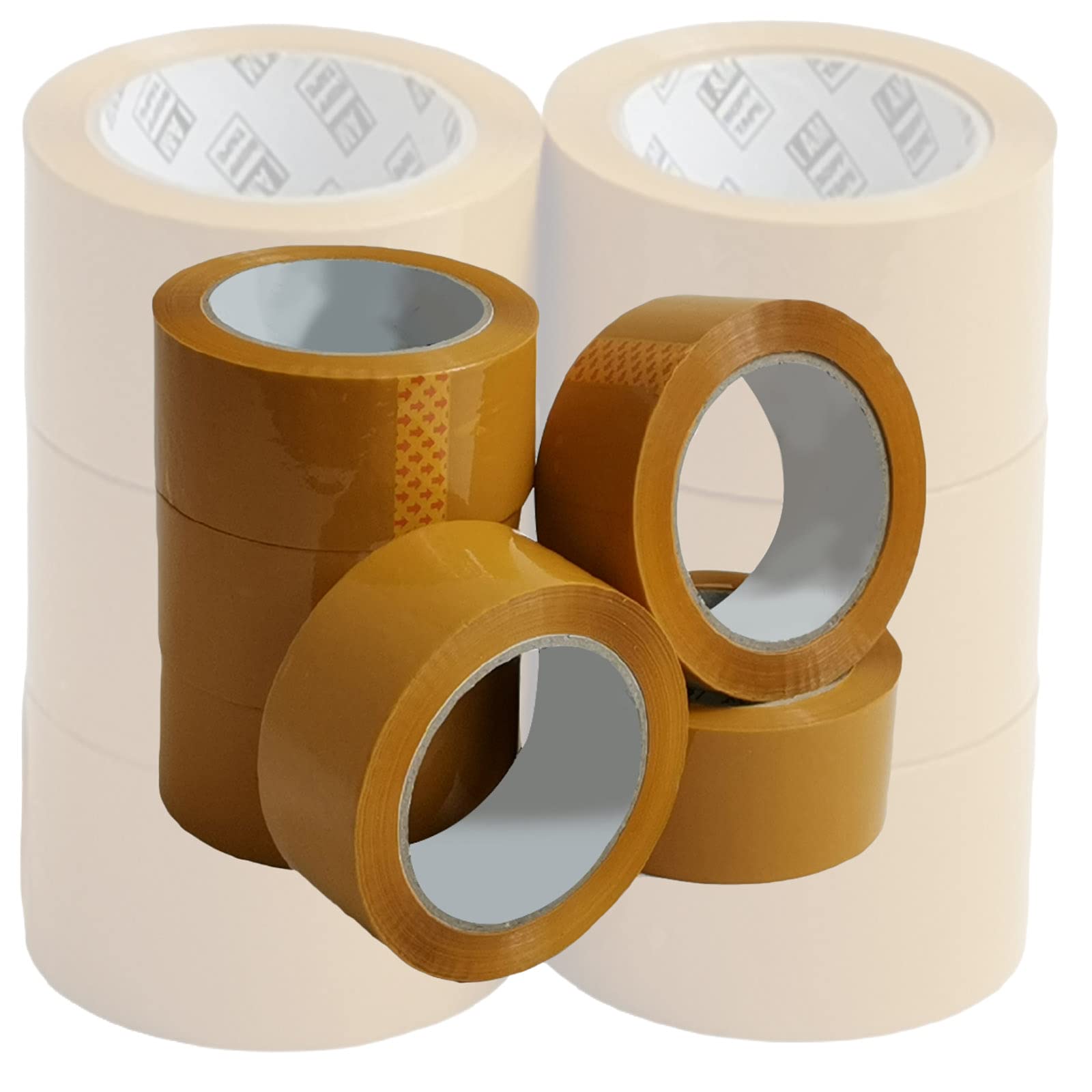 Capra Falconeri 6x (48mm x 92M) Strong Brown Parcel Packing Tape - Heavy Duty Packaging Tapes for Boxes, Moving House, Secure Sealing & All-Purpose Use