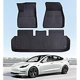 Wekar Floor Mats Fits for Tesla Model 3 2023-2018 - All Weather TPE Custom Fit Car Mats Floor Liners, Custom Fit, 3-Piece