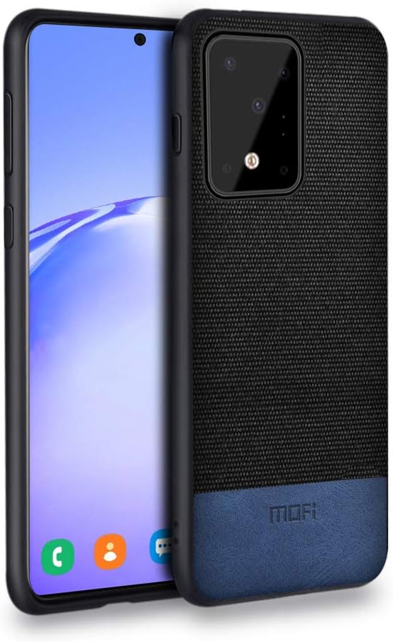 Mofi Shockproof Case Compatible with Samsung S20 Ultra 5G Case Slim Matte Fabric Thin Cover for Galaxy S20 Ultra (6.9 inch) Black Blue