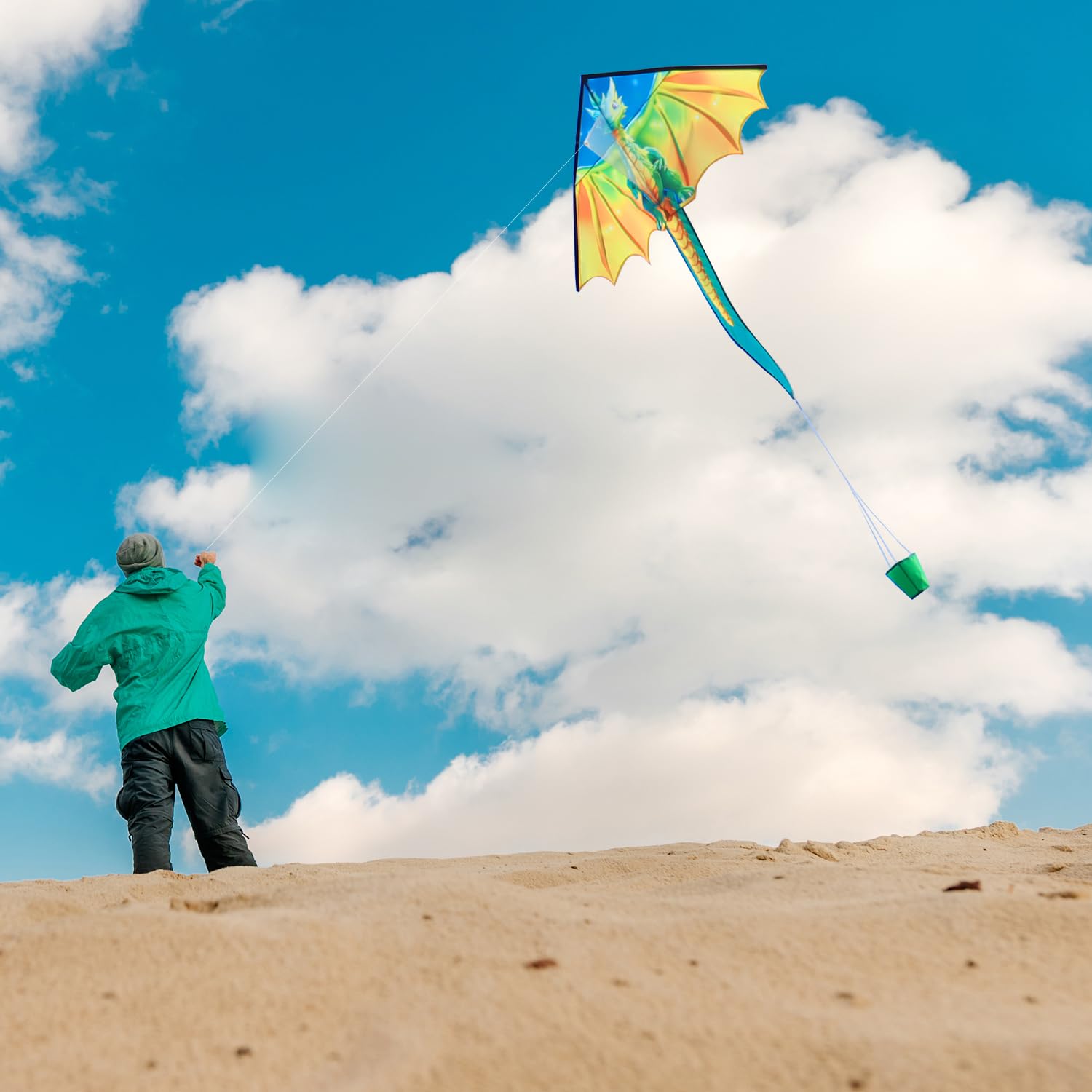 Xida Kites for Kids Ages 4-8, Large Kite for Adults, Easy to Fly Beach Kites with Handle and String,Perfect for Beginners,Beach,and Outdoor Flying Fun