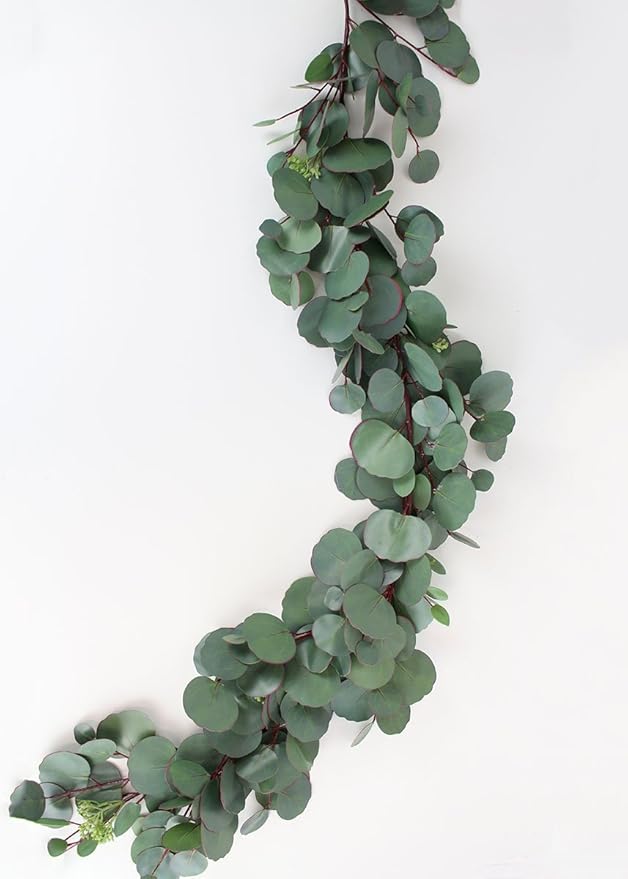 Real Touch Silver Dollar Eucalyptus Garland 50" Long Amazon.co.uk