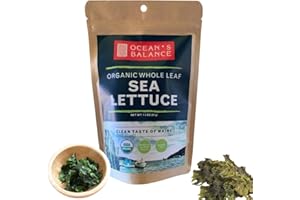 Organic Sea Lettuce Seaweed – Whole Leaf, Hand-Harvested from Maine Coast – Vegan, Keto, Paleo Superfood – Gluten-Free, Fat-F