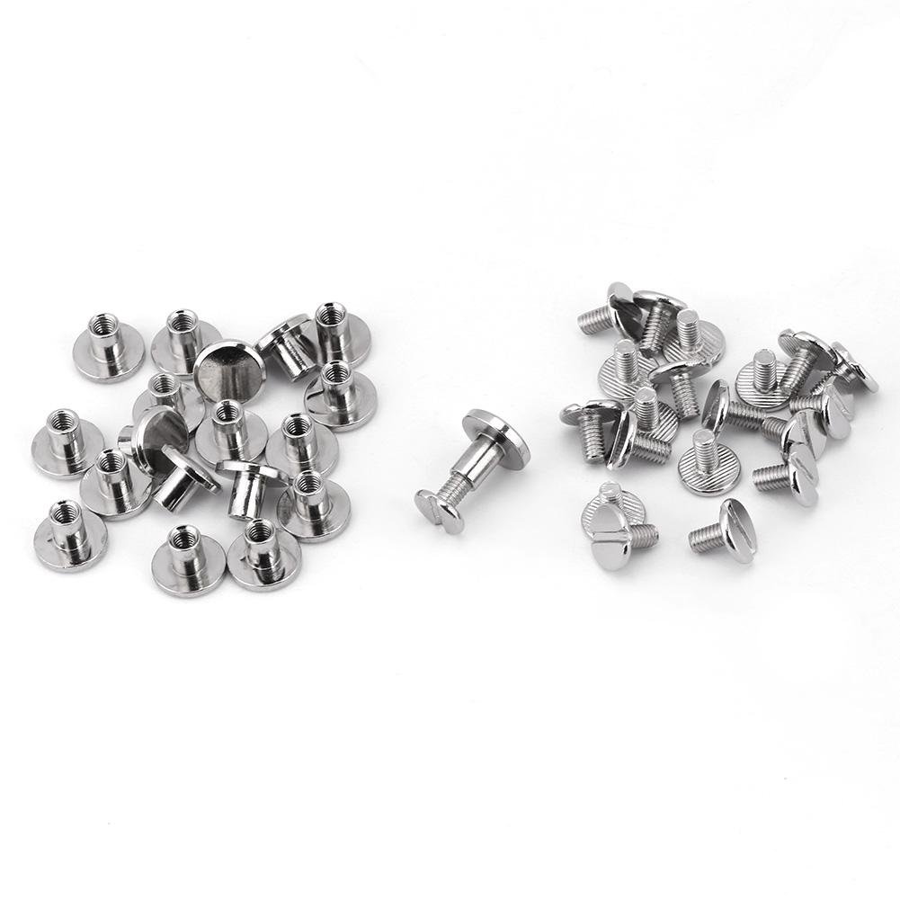 HEEPDD Flat Head Rivets, Brass Threaded Leather Craft Screws Nail Rivet Leathercraft Repair Supplies for Purse Wallet Handbag Phone Case Decoration 8mm Rivet Kit
