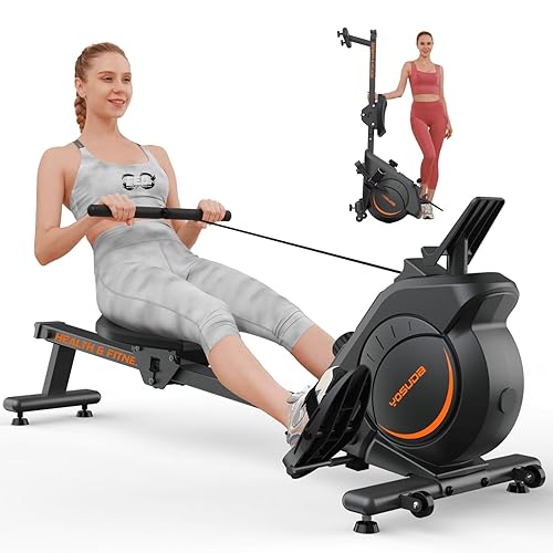 YOSUDA Magnetic Rowing Machine 350 LB Weight Capacity - Rower Machine for Home Use with LCD Monitor, Tablet Holder and Comfortable Seat Cushion-New Version