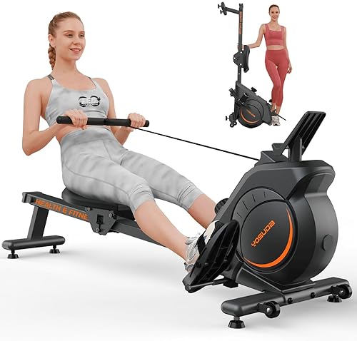 Cardio Training - YOSUDA Magnetic Rowing Machine 350 LB Weight Capacity - Rower Machine for Home Use with LCD Monitor, Tablet Holder and Comfortable Seat Cushion-New Version
