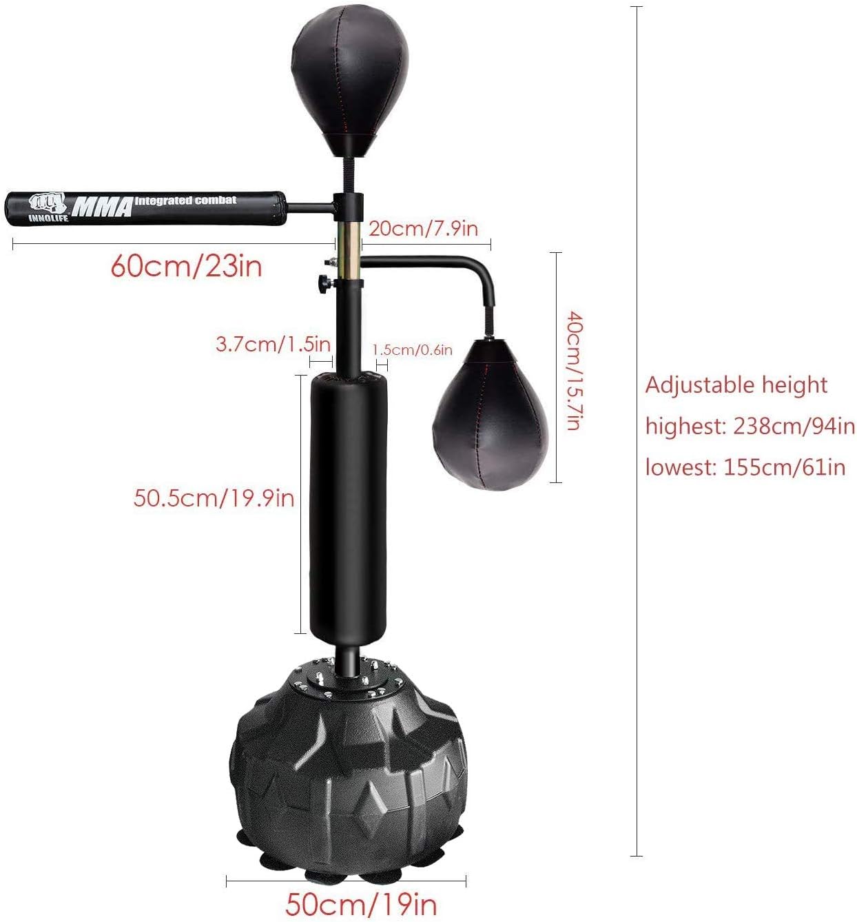 INNOLIFE MMA Boxing Speed Trainer Punching Spinning Bar with Dual Punch Head : Sports & Outdoors