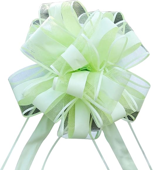Amazon 10個 リボン 蝶結び ホームデコレーション ラッピング材 リボン 引く蝶結び プル花 ワンタッチリボン ラッピング ギフトラップ プレゼント用 ライン入り 用クリスマスウェディング誕生日バレンタインデコレーション グリーン L リボン 通販
