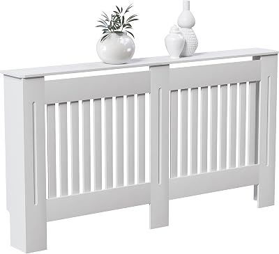 Vida Designs Chelsea Radiator Cover White Large Vertical Slat H82 W152 D19cm