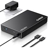 ORICO 3.5" External Hard Drive Enclosure SATA III to USB3.1 Type C for HDD Tool-Free Installation Supports UASP and 20TB Drives - Black