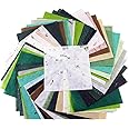 50 Sheets 6 x 6 Inches Natural Fiber Mullberry Tree Square Origami Paper Arts Folding Craft, Decoration Paper, Square Folding Paper DIY Crafts. (Mixed Green)