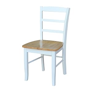 International Concepts Madrid Ladder-Back Chair w Wood Seat - Set of 2