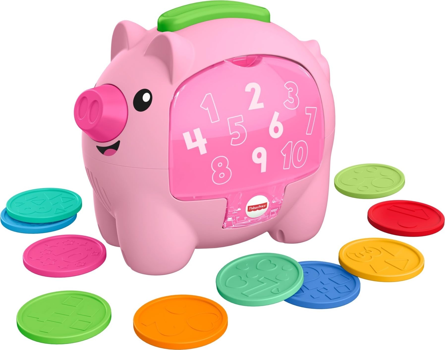 Juguete musical para bebés Fisher-Price, ríe y aprende, cuenta y suena, alcancía con canciones y movimiento para bebés y niños pequeños a partir de 6 meses