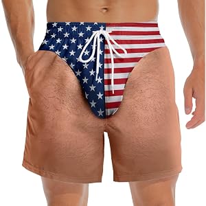 Pawfect House Gifts Personalized Funny Patriotic Mens Swim Trunks, American Beach Shorts, Summer Gifts for Men, Friend