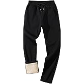 Lentta Men's Fleece Sweatpants Winter Warm Athletic Sherpa Lined Track Joggers Pants