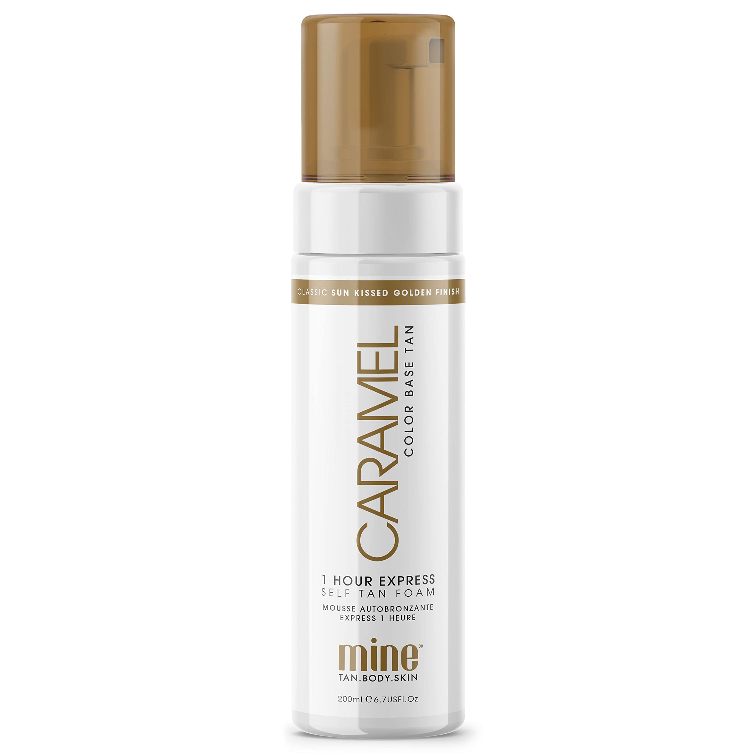 MINETAN BODY.SKIN Medium Fake Tan Mousse | Caramel - 1 Hour Express, Self-Tanning Mousse with a Sunkissed, Golden Skin Finish, Vegan, Cruelty Free Quick Tan, 200ml